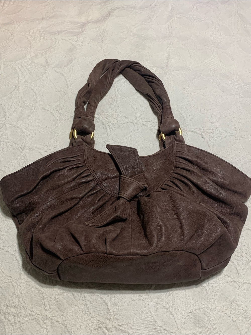 BCBGirls Chocolate Brown Ruched Shoulder Bag